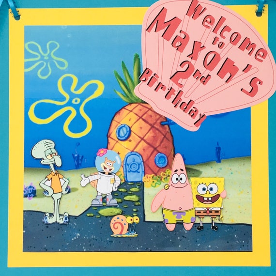 Spongebob Squarepants Banner Birthday Party Decorations Etsy