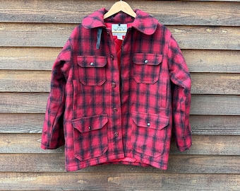 Vintage 1950s L.L. Bean Buffalo Plaid Mackinaw Cruiser Jacket  