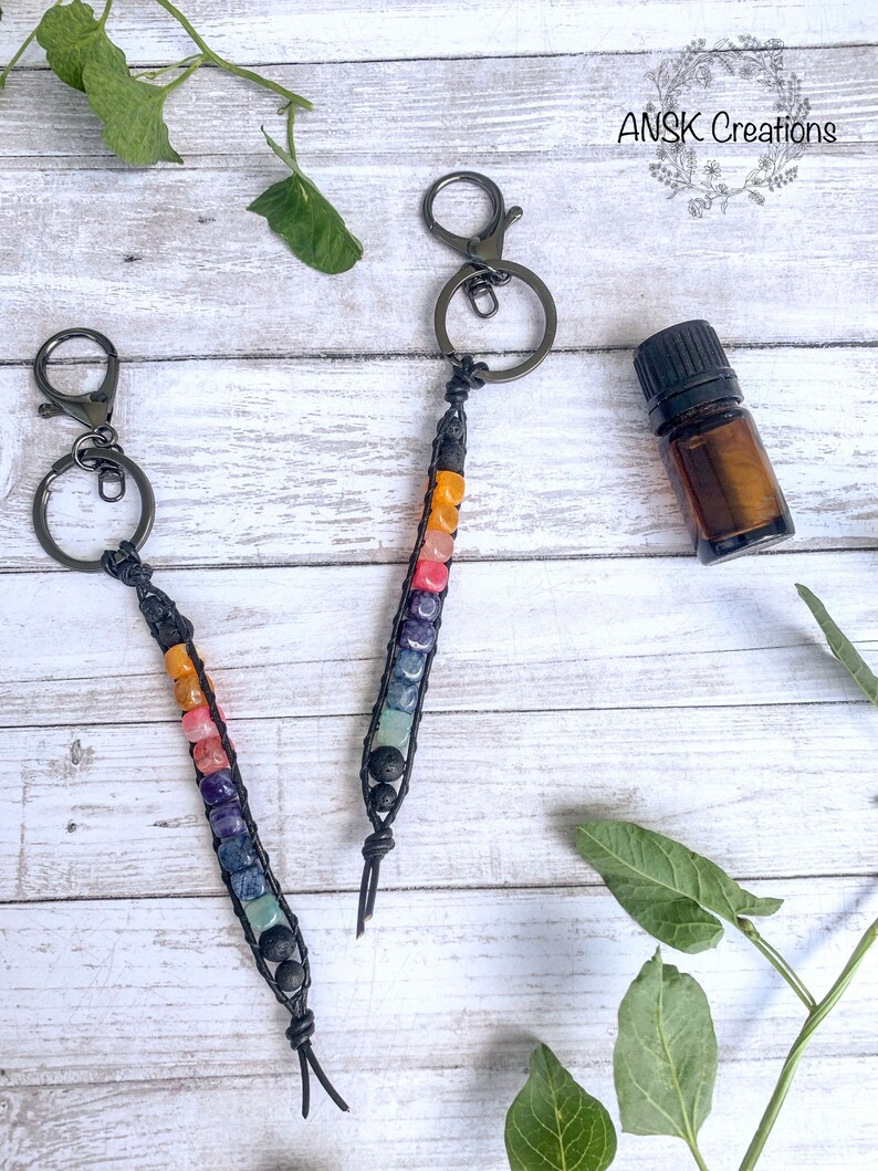 Small Diffusers Keychain Rainbow Lava Bead Diffuser Keychain: Essential Oil Clip - Etsy