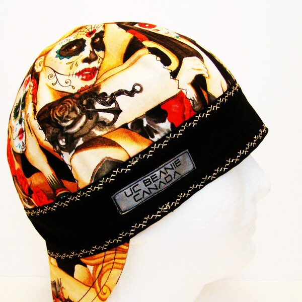 Sugar Skull Babes casquette de soudeur doublure de casque bonnet casquette artisan installateur de gaz motard