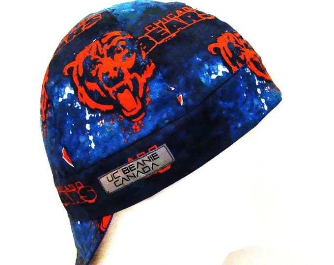 NFL Chicago Bears welders beanie cap hard hat liner construction tradesman gas fitter biker surgeon