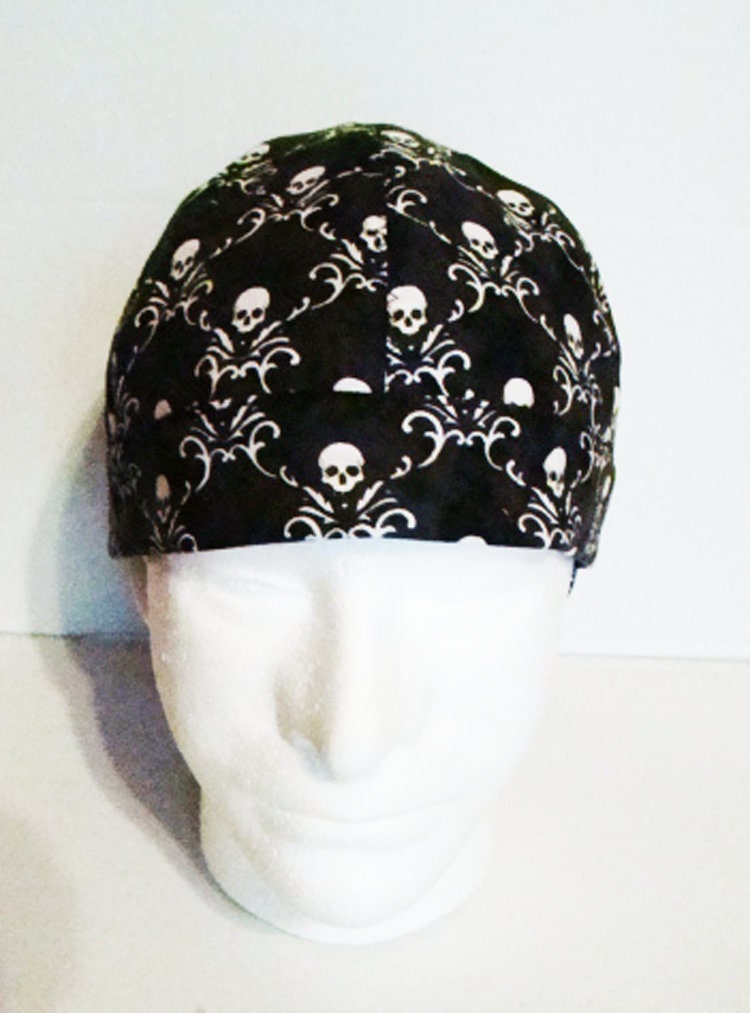 Black Skulls welders cap hard hat liner beanie skull cap construction