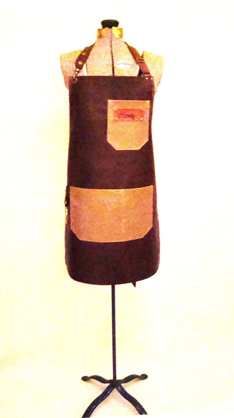 Leather Apron, Personalized, Made in Canada. Butcher, Blacksmiths