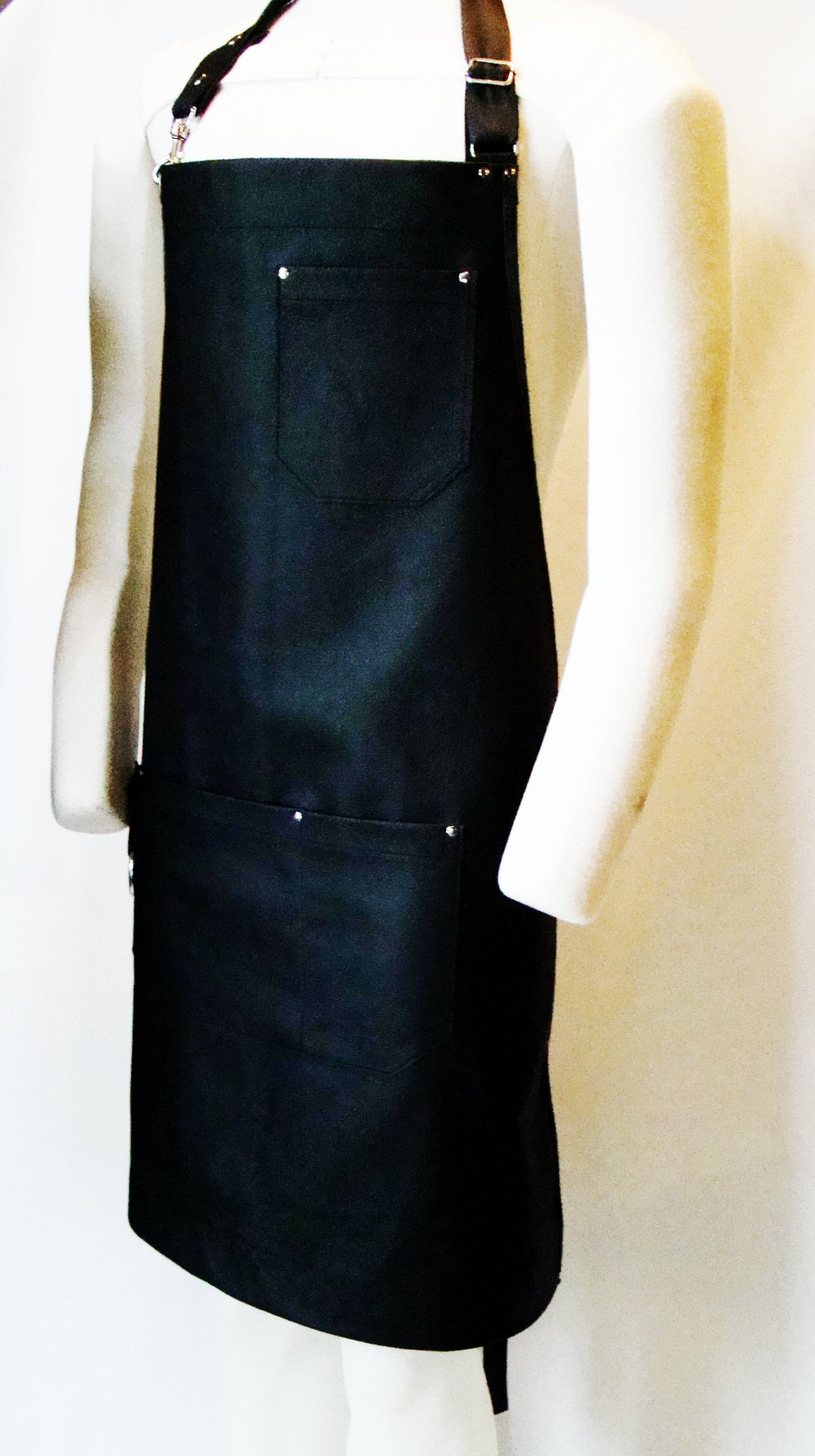 Black Leather Apron, Made in Canada. Butcher, Blacksmiths, Tattooist