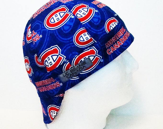 NEW Montreal Canadians NHL Canadian Hockey welders cap hard hat liner reversible beanie skull cap construction tradesman gas fitter biker