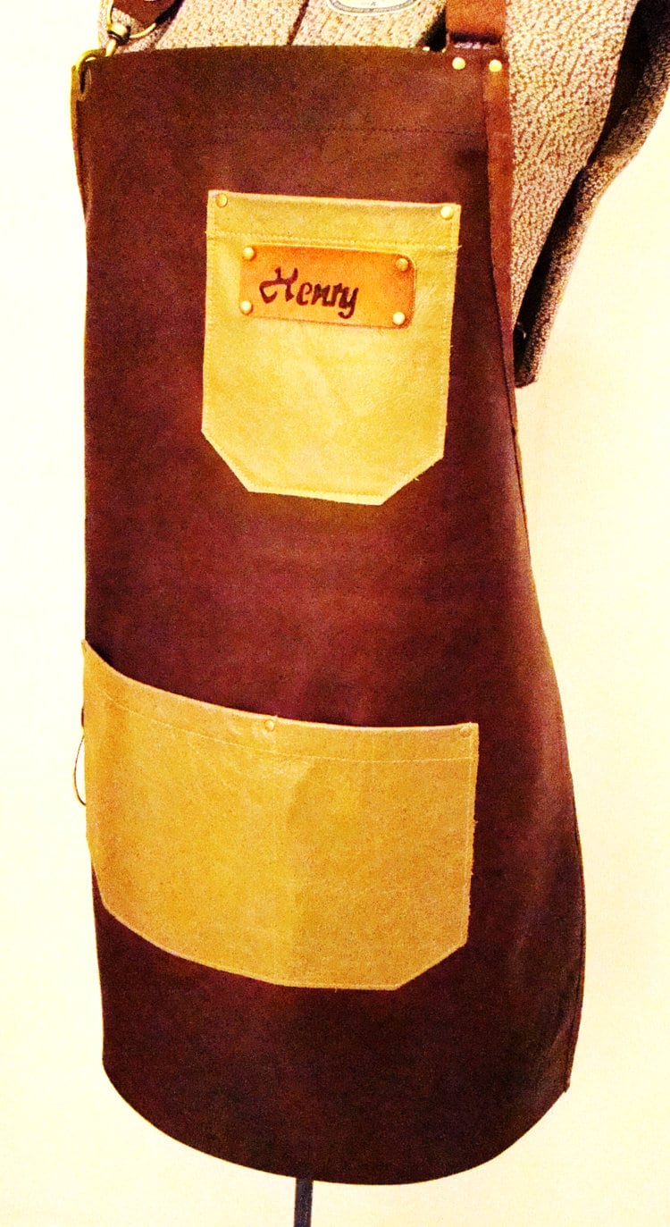Leather Apron, Personalized, Made in Canada. Butcher, Blacksmiths