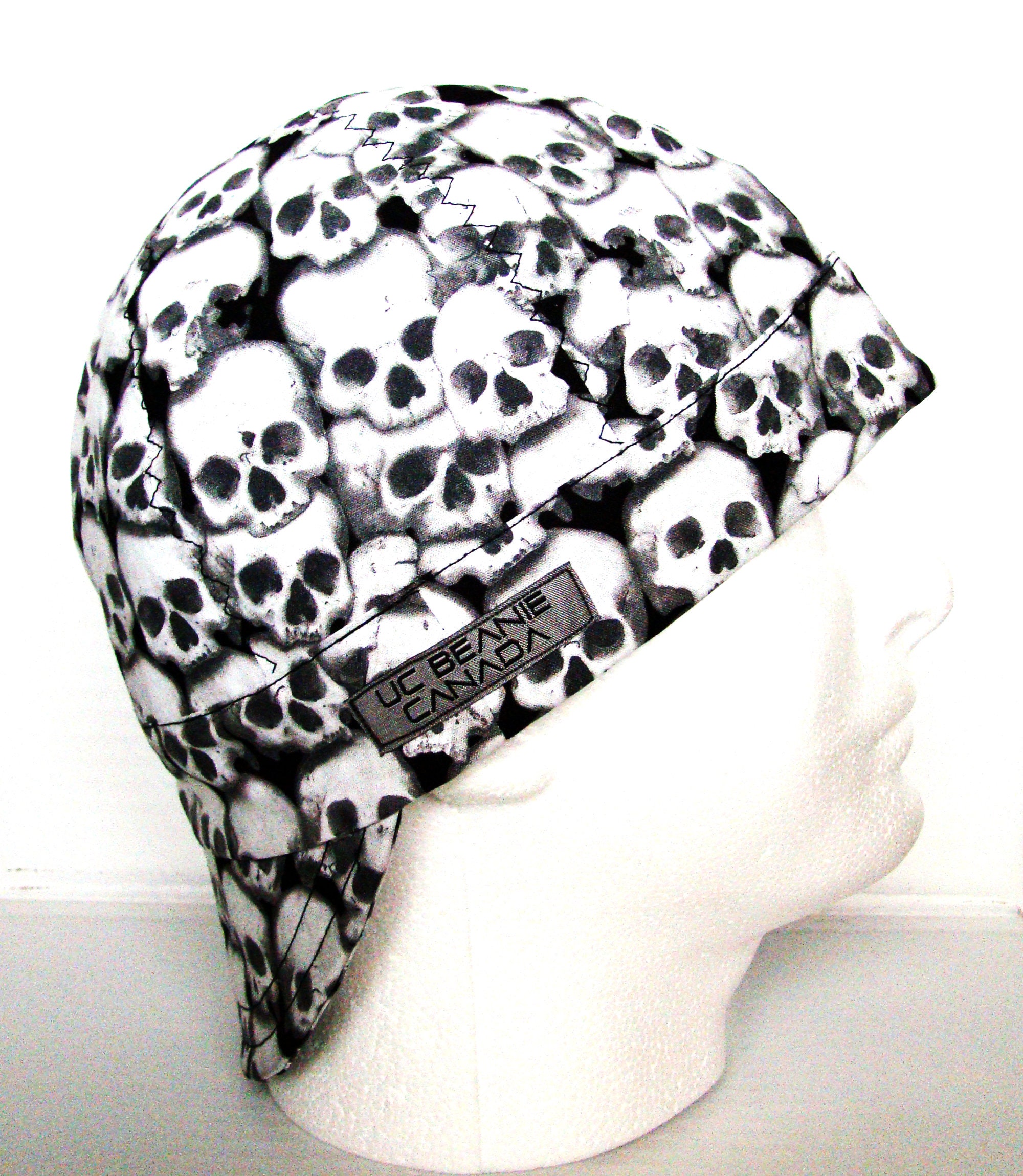 Grey Skulls welders cap hard hat liner reversible beanie skull cap