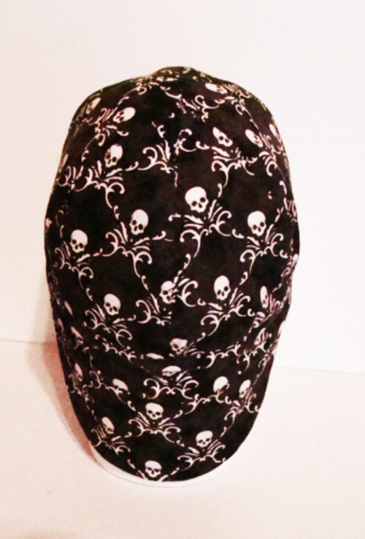 Black Skulls welders cap hard hat liner beanie skull cap construction