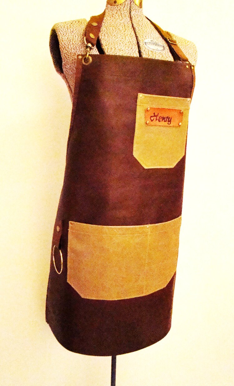 Leather Apron, Personalized, Made in Canada. Butcher, Blacksmiths