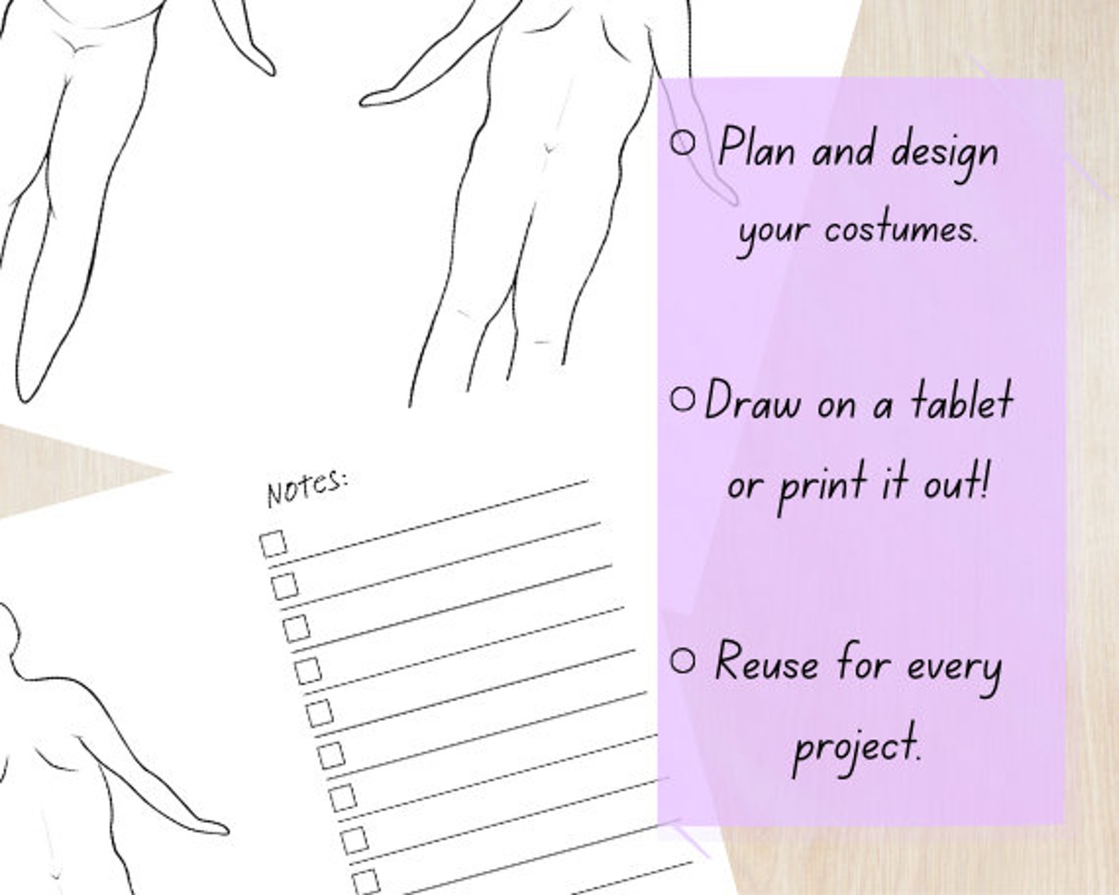 Cosplay and Fashion Figure Template, Cosplay Planner, Fashion Design ...