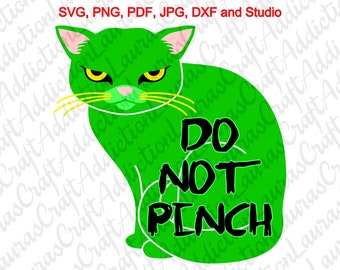 Ne pas pincer les fichiers svg, dxf, pdf, png, jpg pour Cricut Silhouette, St Patricks Day svg, svg chat irlandais, conception pour t-shirts, tasses, sacs
