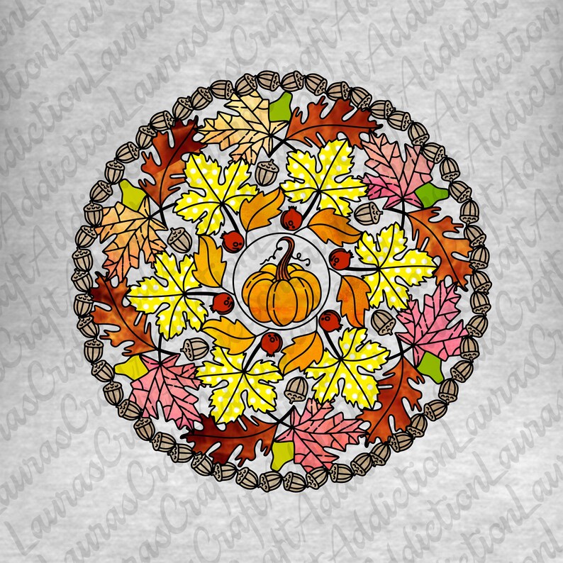Autumn Mandala Wreath svg dxf pdf cut files Autumn svg | Etsy