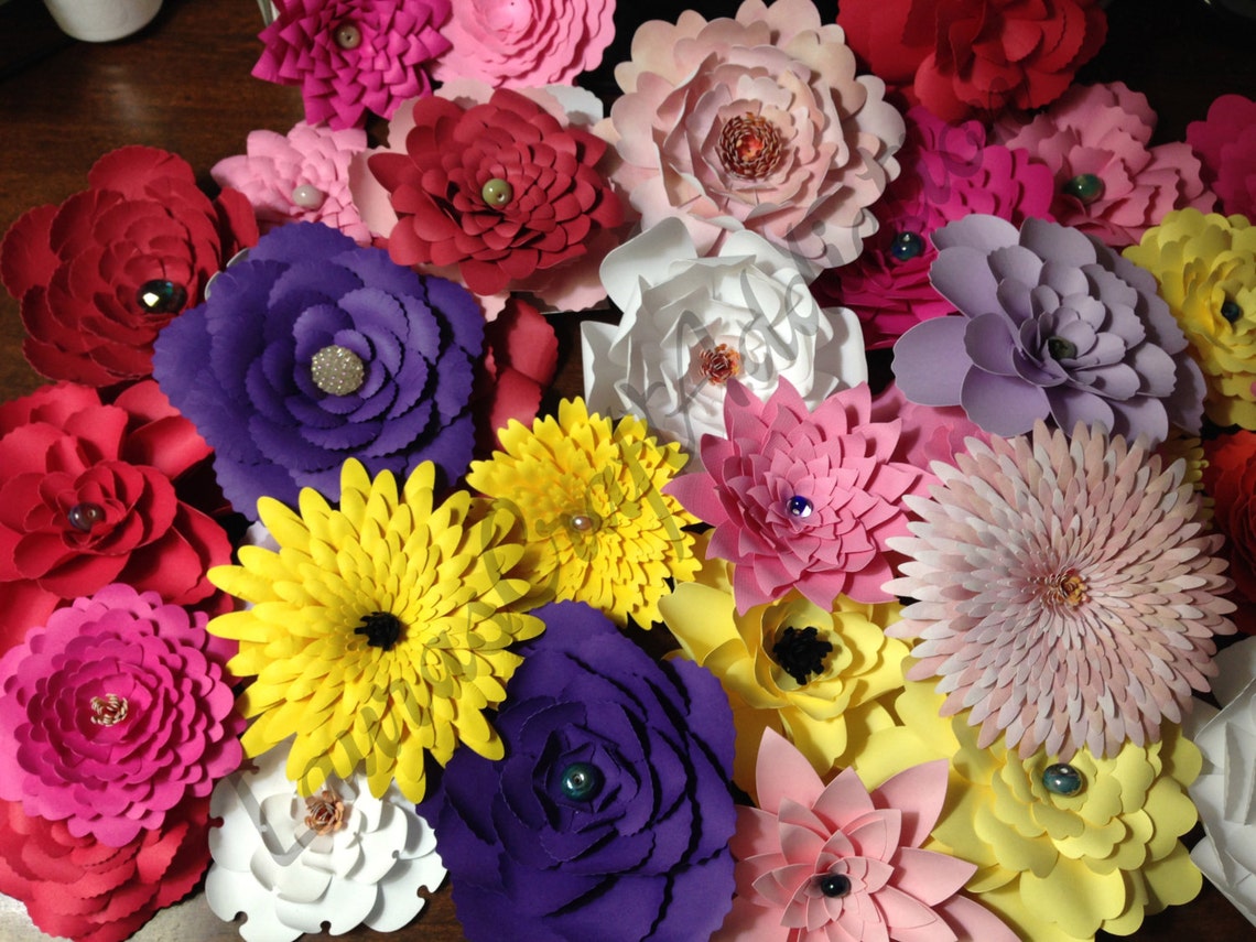 Download 23 Layered Paper Flowers template svg Paper flowers cut | Etsy