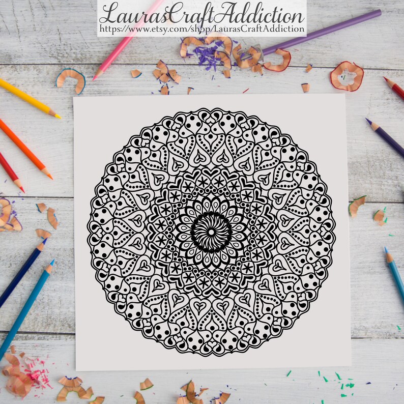 Download Hearts Mandala Design svg dxf pdf cut files Valentine | Etsy