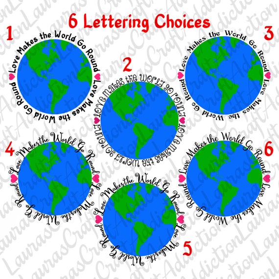 6 Love Makes The World Go Round Svg Dxf Pdf Cut File For Etsy