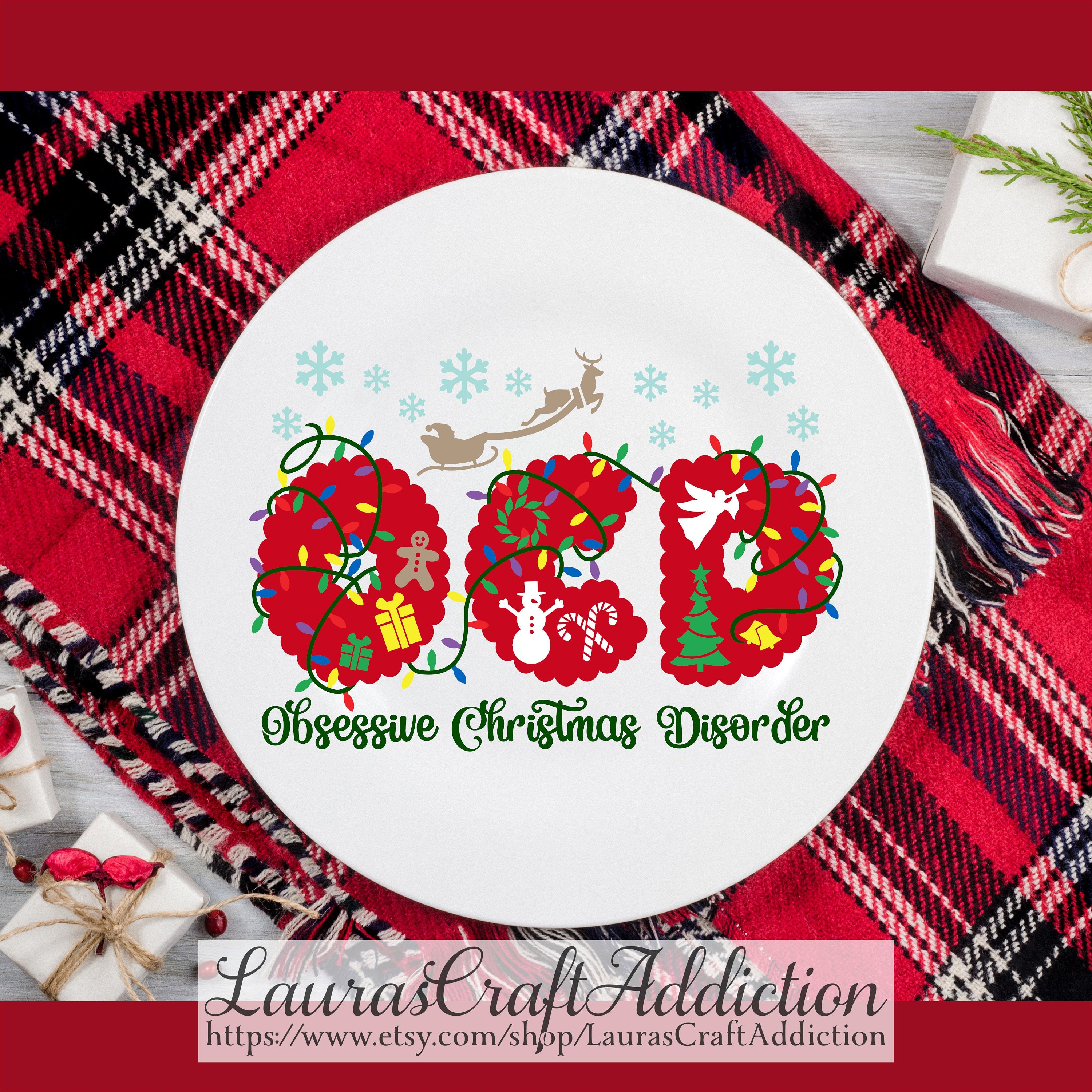 OCD Obsessive Christmas Disorder Svg Dxf Pdf Png Cut Files | Etsy