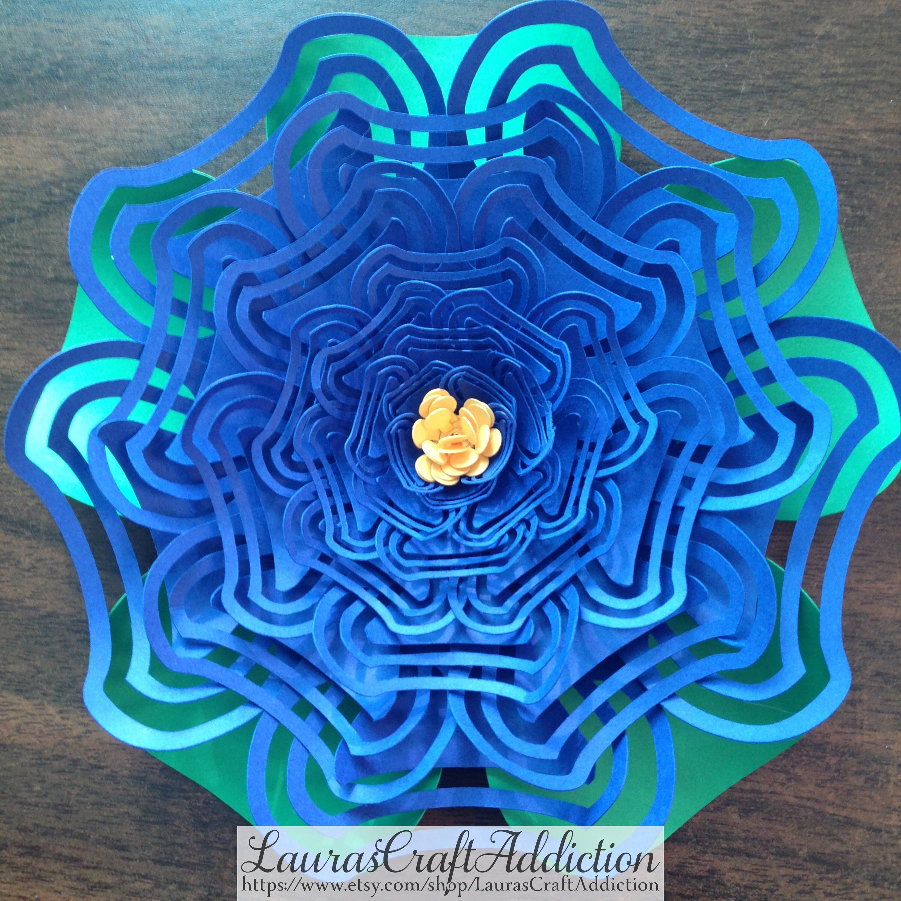 Paper Flowers svg dxf pdf png cut files 11 to 1.5 inch Paper Etsy