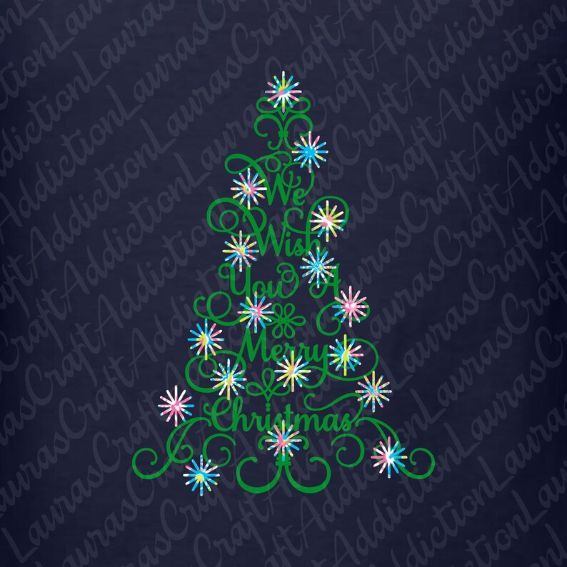 3 Merry Christmas Tree svg dxf pdf png and jpg cut files | Etsy