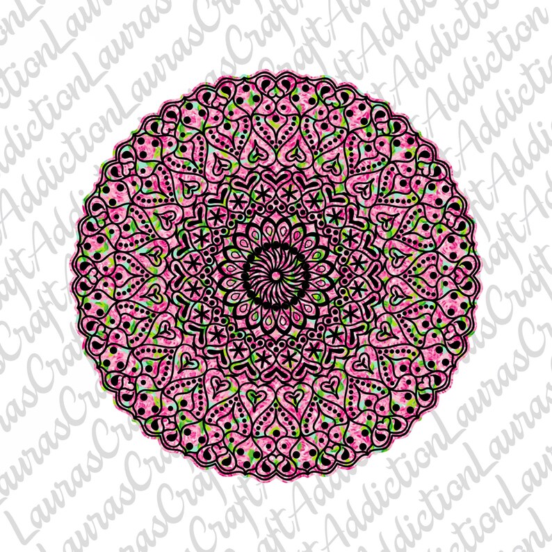 Download Hearts Mandala Design svg dxf pdf cut file for Silhouette ...
