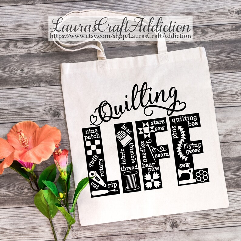 Quilting Life svg, dxf, pdf, png coupe fichiers, Cricut, Silhouette, Quilt lover, quilting svg, quilting shirt, Couturière svg, Chemise de couture, image 6