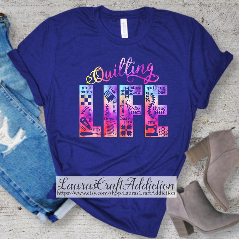 Quilting Life svg, dxf, pdf, png coupe fichiers, Cricut, Silhouette, Quilt lover, quilting svg, quilting shirt, Couturière svg, Chemise de couture, image 2