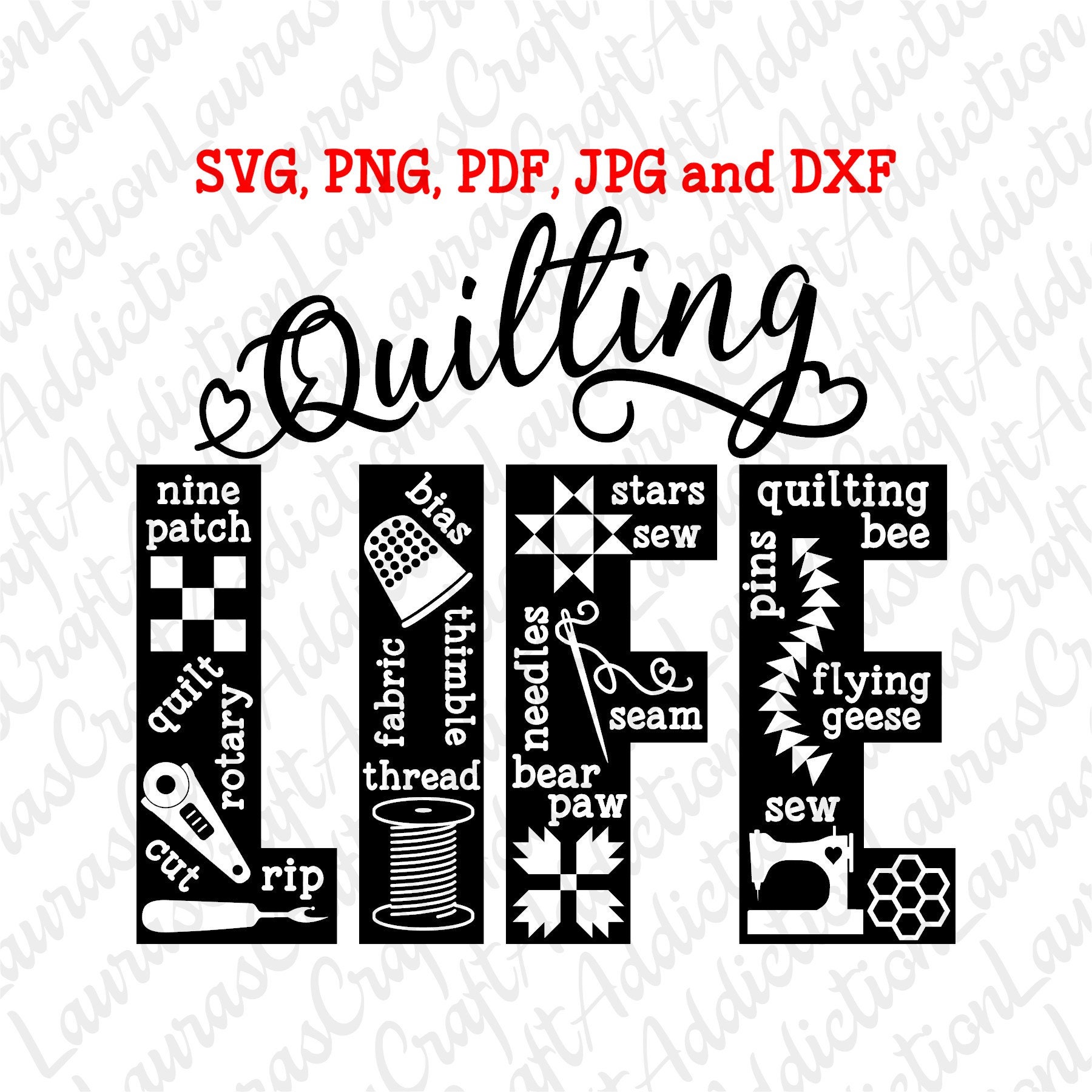 Download Quilting Life svg dxf pdf png cut files Cricut | Etsy