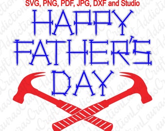 Happy Fathers Day Nailed svg, png, dxf, pdf, jpg, studio, Happy Fathers Day svg, fichiers pour Silhouette Cricut, design pour Tshirts et plus encore