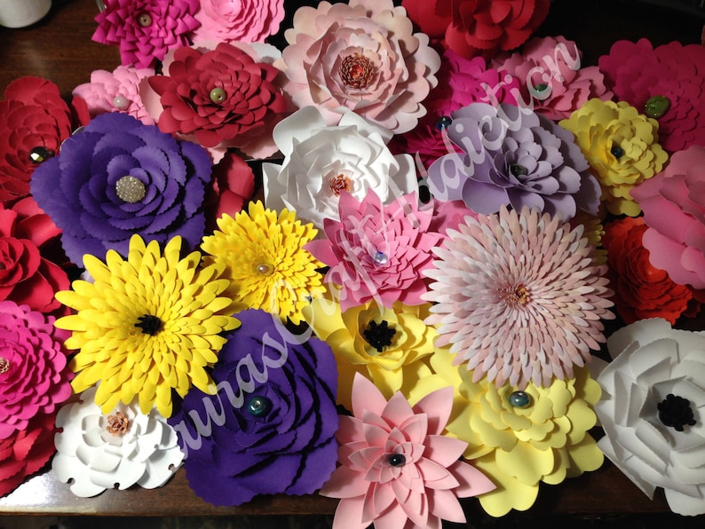 Download 23 Layered Paper Flowers template svg Paper flowers cut | Etsy