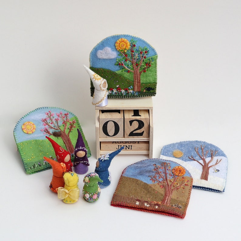 Waldorf inspired perpetual calendar with replaceable Etsy