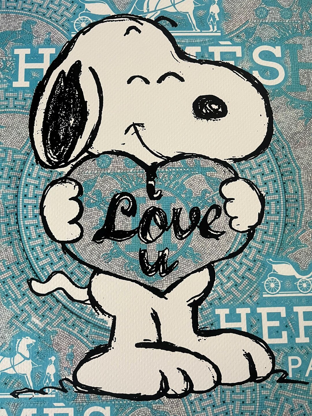 【DEATH NYC】 SNOOPY with LOVE DEATH NYC Snoopy Loves You Blue, Signed Artist's Proof Limited