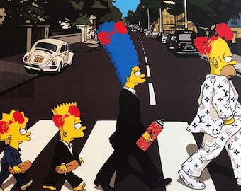Death NYC – the Simpsons on Abbey Road – Original Silkscreen With