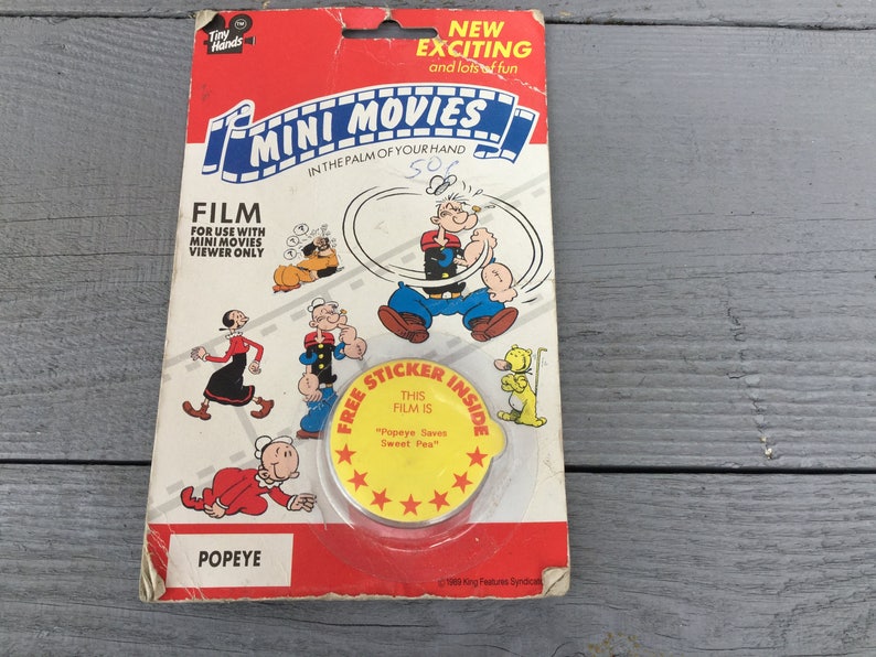 Vintage Tiny hands mini movies Popeye