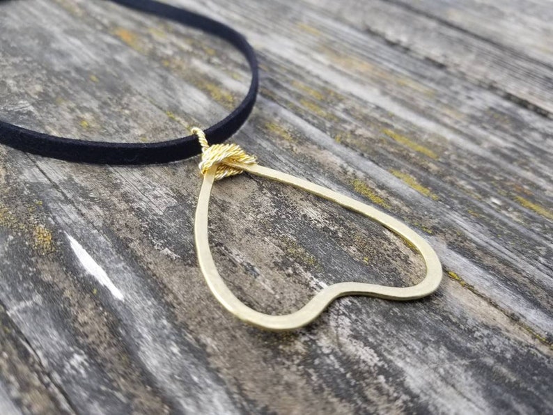 Spread the Love Heart Heart Necklace Huge Heart Choker Handmade Heart Pendant Big Heart Choker Choker Pendant Hammered Heart Jewelry