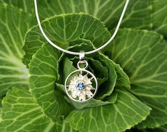Silver Pendant, Topaz Necklace, Dainty Jewelry, Blue Topaz, Topaz Pendant, Handmade Jewelry