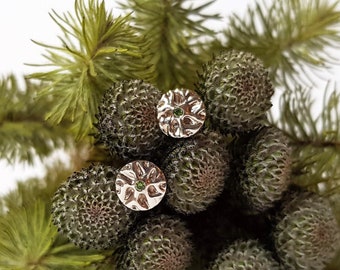 Pendientes de oro, pendientes de diamantes, tachuelas de diamantes, oro blanco, oro de 14 kt