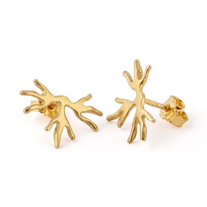 Gold Stud Earrings, Flower Earrings, Lily Earrings