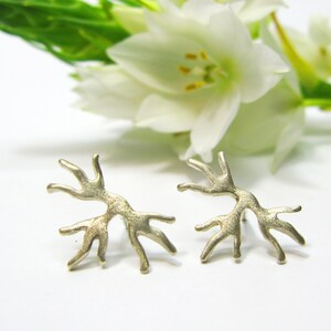 Silver Stud Earrings, Silver Jewelry, Flower Earrings image 2