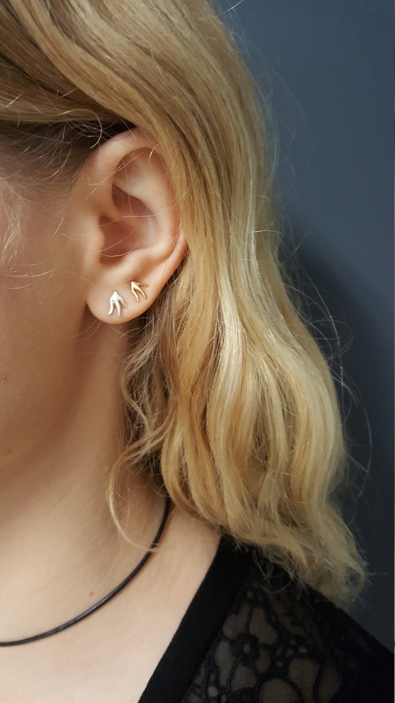 Mismatched Earrings, Earring Set, Silver Earrings, Tiny Stud Earrings image 7