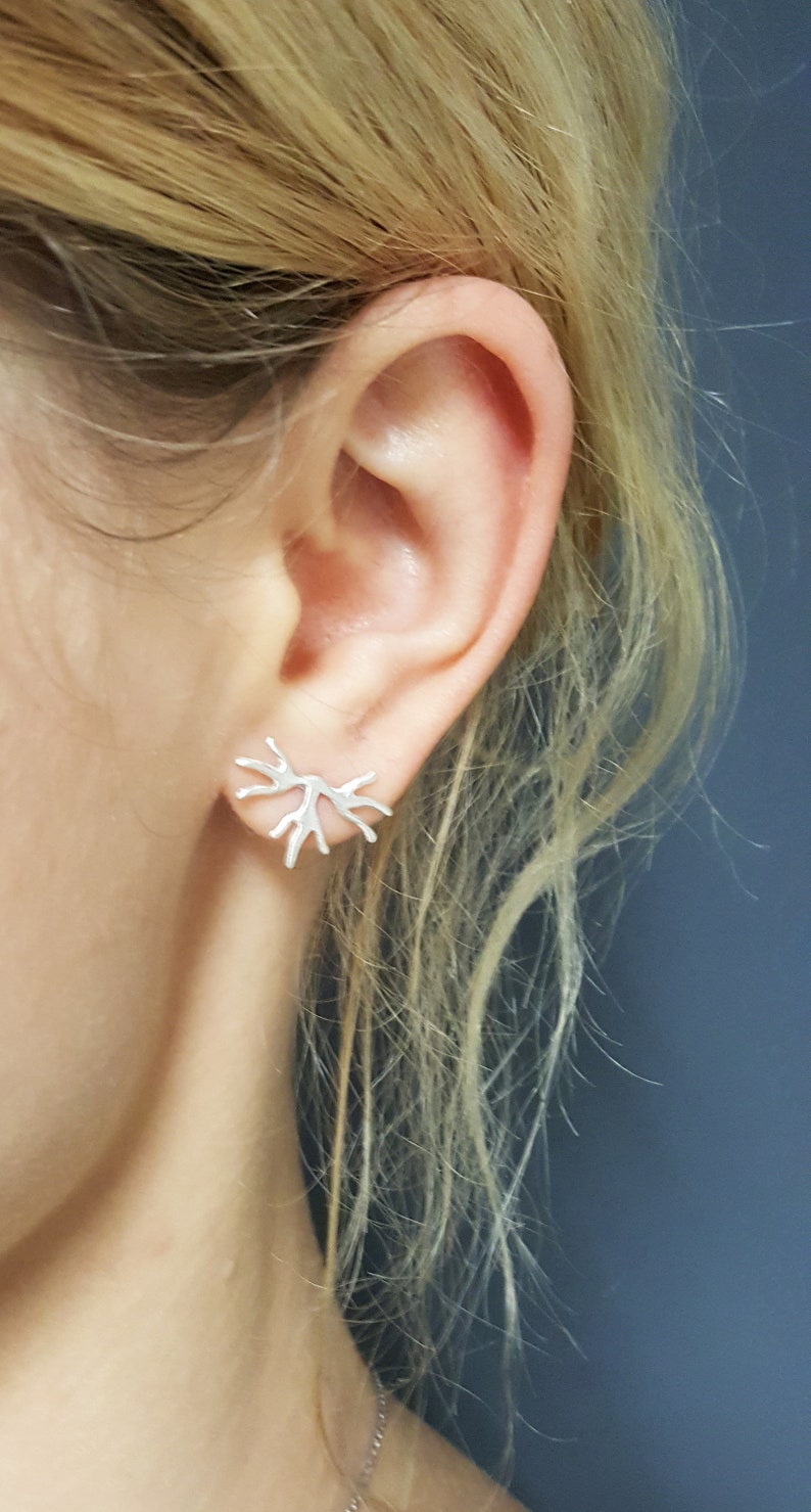 Silver Stud Earrings, Silver Jewelry, Flower Earrings image 5