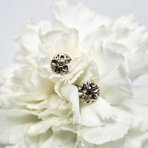 Gold Earrings, Diamond Stud Earrings, Diamond Studs, White Gold, 14 KT Gold image 3