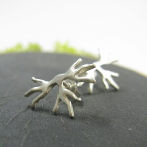 Silver Stud Earrings, Silver Jewelry, Flower Earrings image 3