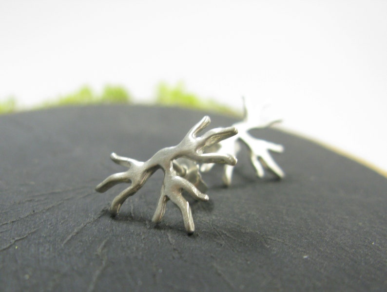 Silver Stud Earrings, Silver Jewelry, Flower Earrings image 3