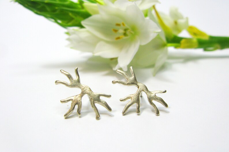 Silver Stud Earrings, Silver Jewelry, Flower Earrings image 2