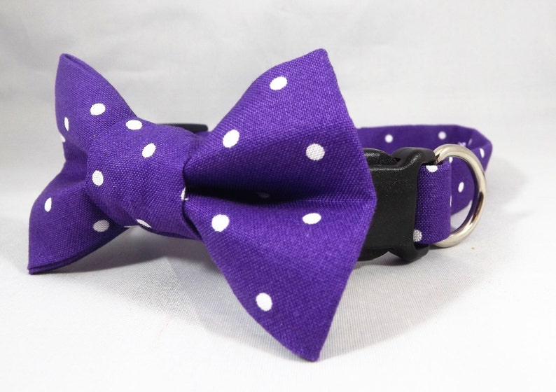 Purple Cat Collar Breakaway Cat Collar Polka Dot Cat Collar Etsy