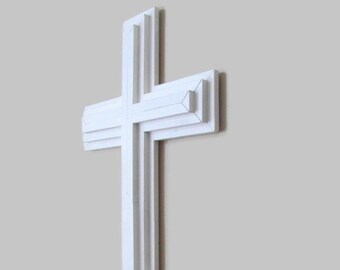 Large Wall Cross, 36", White, Rustic Wood Cross, , Church, Sanctuary Cross, Large Wall Cross, Wood Wall Cross, Christian Cross