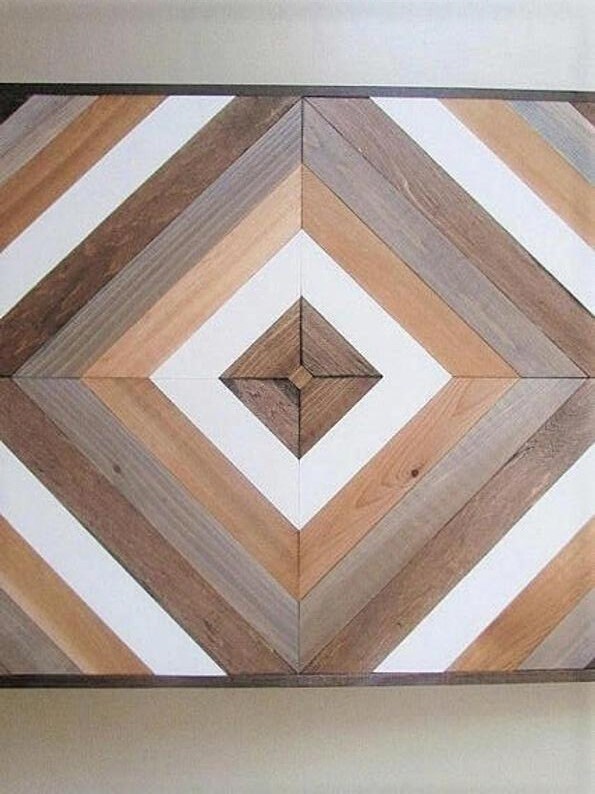 Wood Wall Art Chevron Wall Art Reclaimed Wood Wall Hanging Etsy