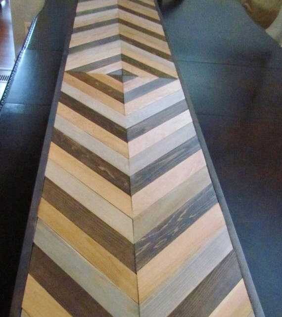 Chevron Wood Table Console Table Top Geometric Wood Diy Etsy