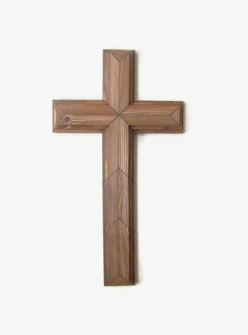 Large Wall Cross, 36, Rustic Wood Cross, Christian Decor, Church, Sanctuary Cross, Wooden Cross, Wood Wall Cross, Christian Cross image 2