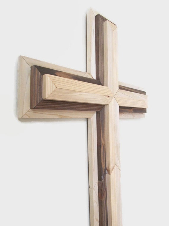  Christian Wall Cross Decorative Wooden Wall Cross Hanging  Rustic Multi Layered Weathered Wood Look Spiritual Art Sculpture Farmhouse  Spiritual Art for Home Religious Indoor Outdoor(Simple Style) : Home &  Kitchen