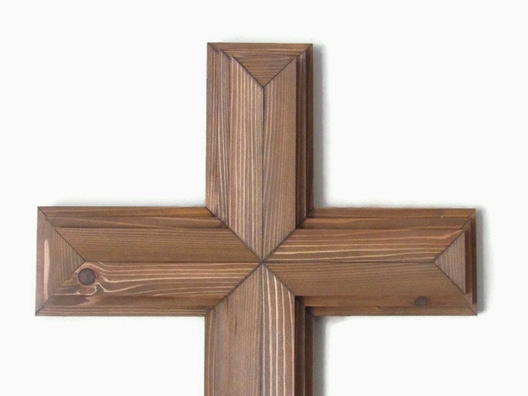 Spritual Extra Large Wooden Wall Cross Modern Minimalist (oak) Handmade  Gift